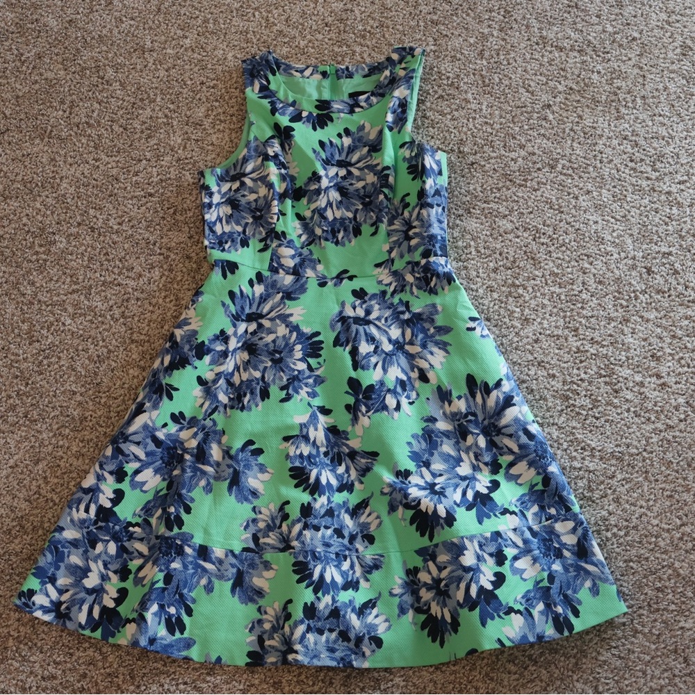 J. Crew Mint and Navy Floral Dress
with pockets